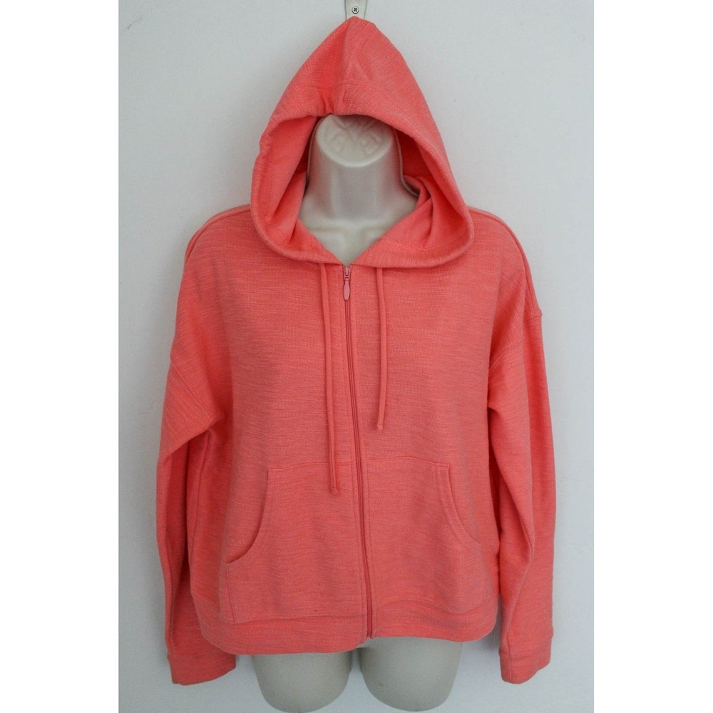 Old Navy Hoodie Jacket Womens Small‎ Orange Full Zip Lightweight Relaxed Fit